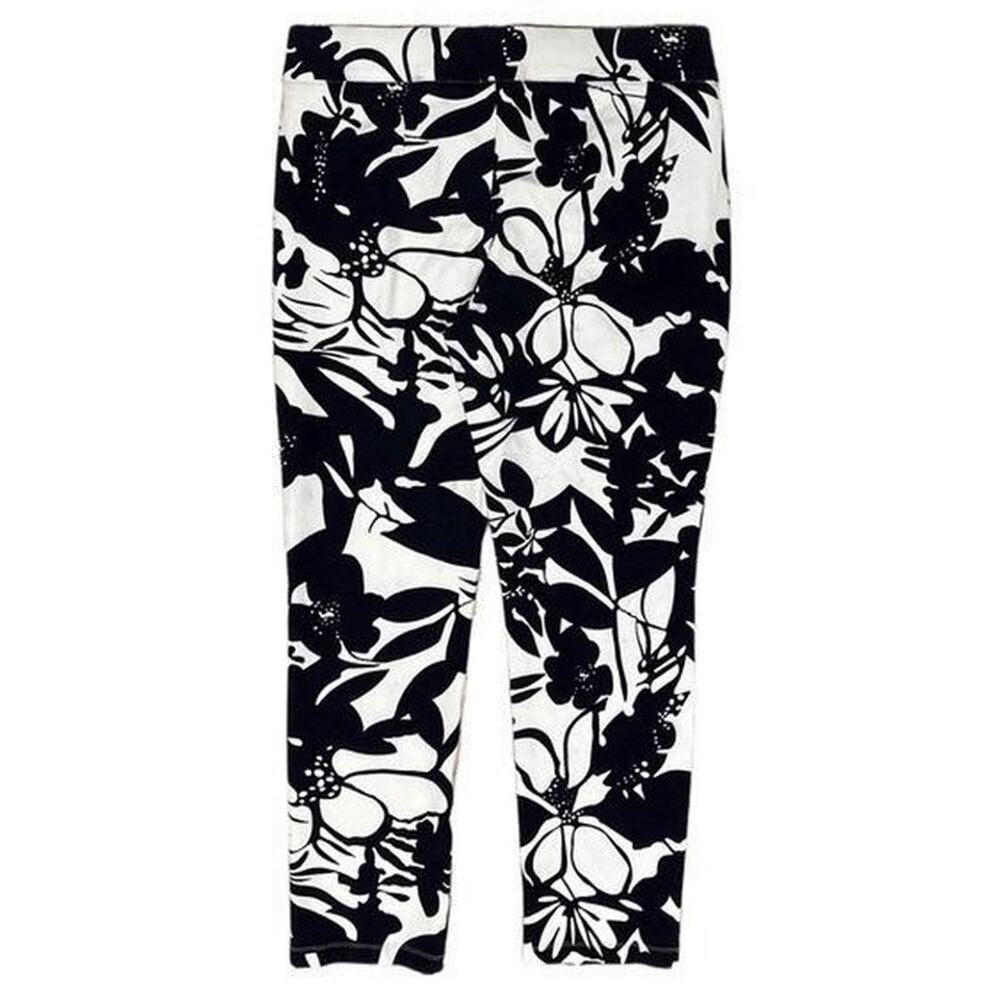Chico's 2.5 Travelers vacation Hawaii Tropical Floral resort Ankle Pants Navy 14 - Picture 5 of 14
